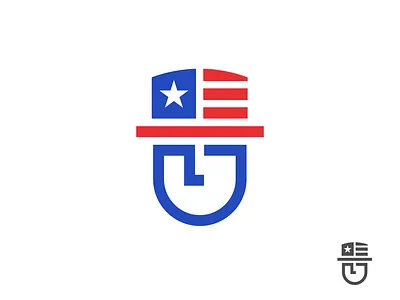 Man With American Hat Logo america design face head logo usa