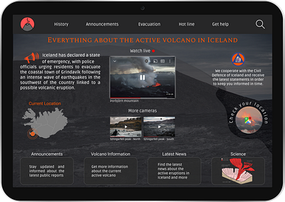 Live Volcano Streaming App Iceland app figma iceland ui volcanoapp