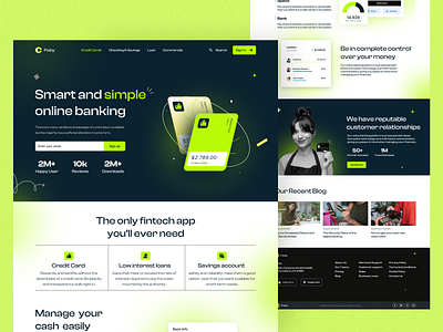 Online Banking Landing Page branding design typography ui ux