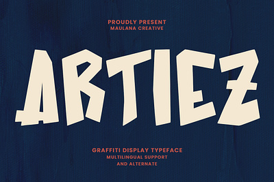 Artiez Graffiti Display Typeface branding font fonts graphic design logo nostalgic