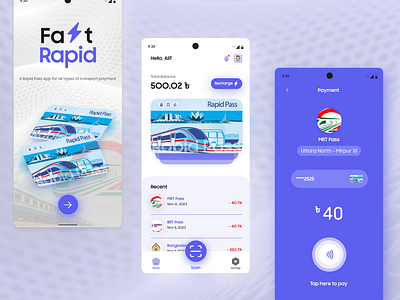 Fast Rapid app payment transportfare ui uiux virtual pass