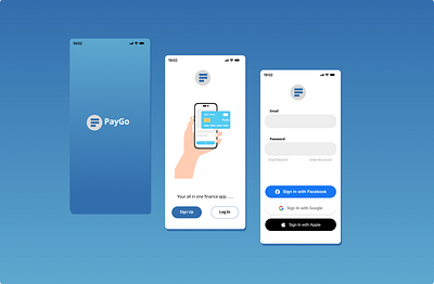 PayGO Login Screens app graphic design ui ux