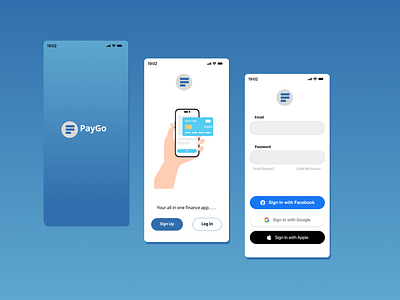 PayGO Login Screens app graphic design ui ux