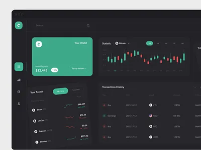 "Coreo"cryptocurrency exchange dashboard app crypto dashboard design exchange flat graphic design minimal ui ux web