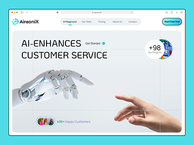 Aireonix - Ai Based Landing Page Design ai ai landing page landing page landing page design product design ui ux web design websit design