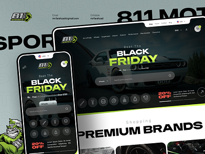 811 MotorSport - Spare Parts Store car cart creative design e commerce ecommerce header landing landingpage shop shopping spare parts sport store trend ui uidesign uiux web website