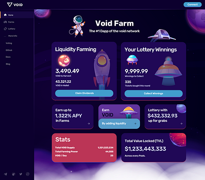 VoidSwap - Automated Market Maker automated market maker cryptocurrency decentralized finance graphic design space theme ui design ui ux