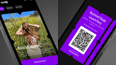 SonX App - Feed and Ticketing app branding design graphic design illustration ui ux