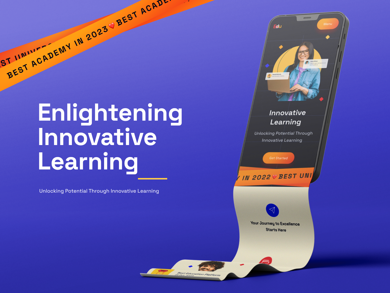 Education Landing Page Website Responsive UI Design academy education onlineclass onlinecourse onlinewebsite trending ui