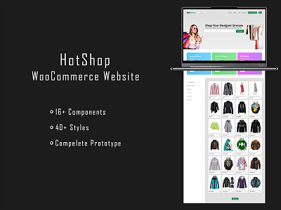 ''HotShop'' Woo Commerce Website b2c b2c website ecommerce figma landing page ui ui design uiux uiux design ux design woo commerce woocommerce