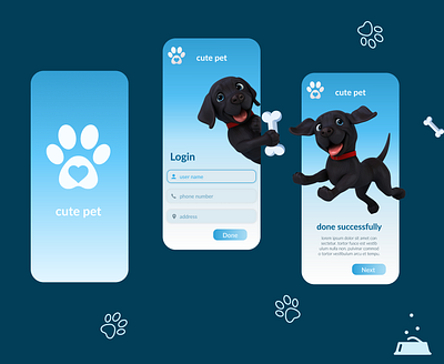 login for a pet application pet ui