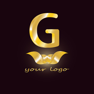 logo with a golden letter G design graphic design illustration logo vector