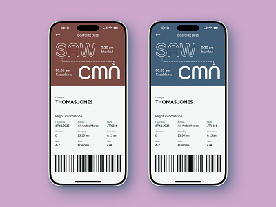 Boarding Pass aircraft airline airplane androidapp application barcode boarding boarding pass booking dailyui024 dailyuichallenge flight ios apps iosapp mobile app pass ticket trending ui