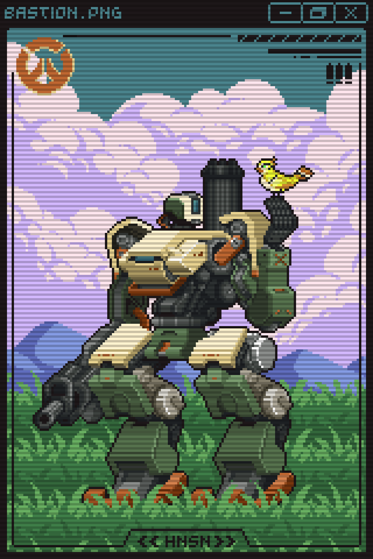 Overwatch | Bastion & Ganymede Pixel Art/Animation aseprite digital art fan art pixel art retro