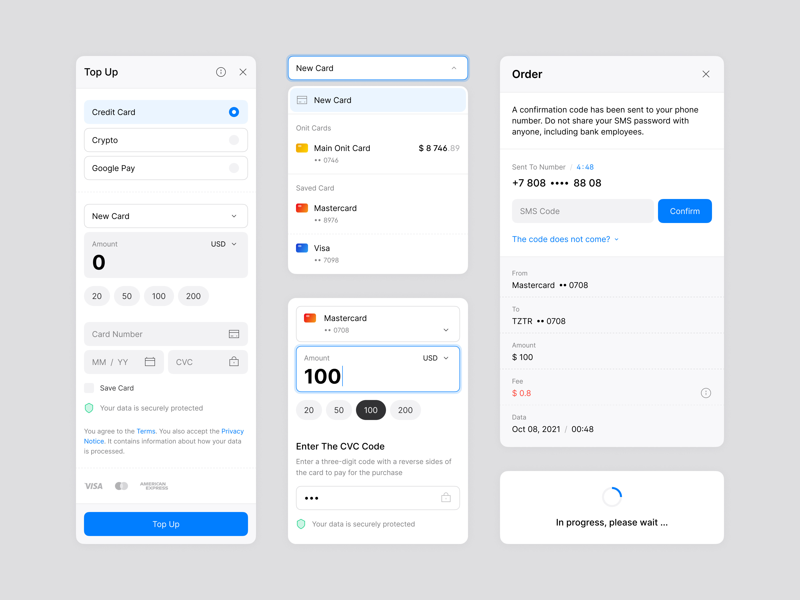 Onit – Top Up Balance(Desktop) balanse bank finanse top up ui ux