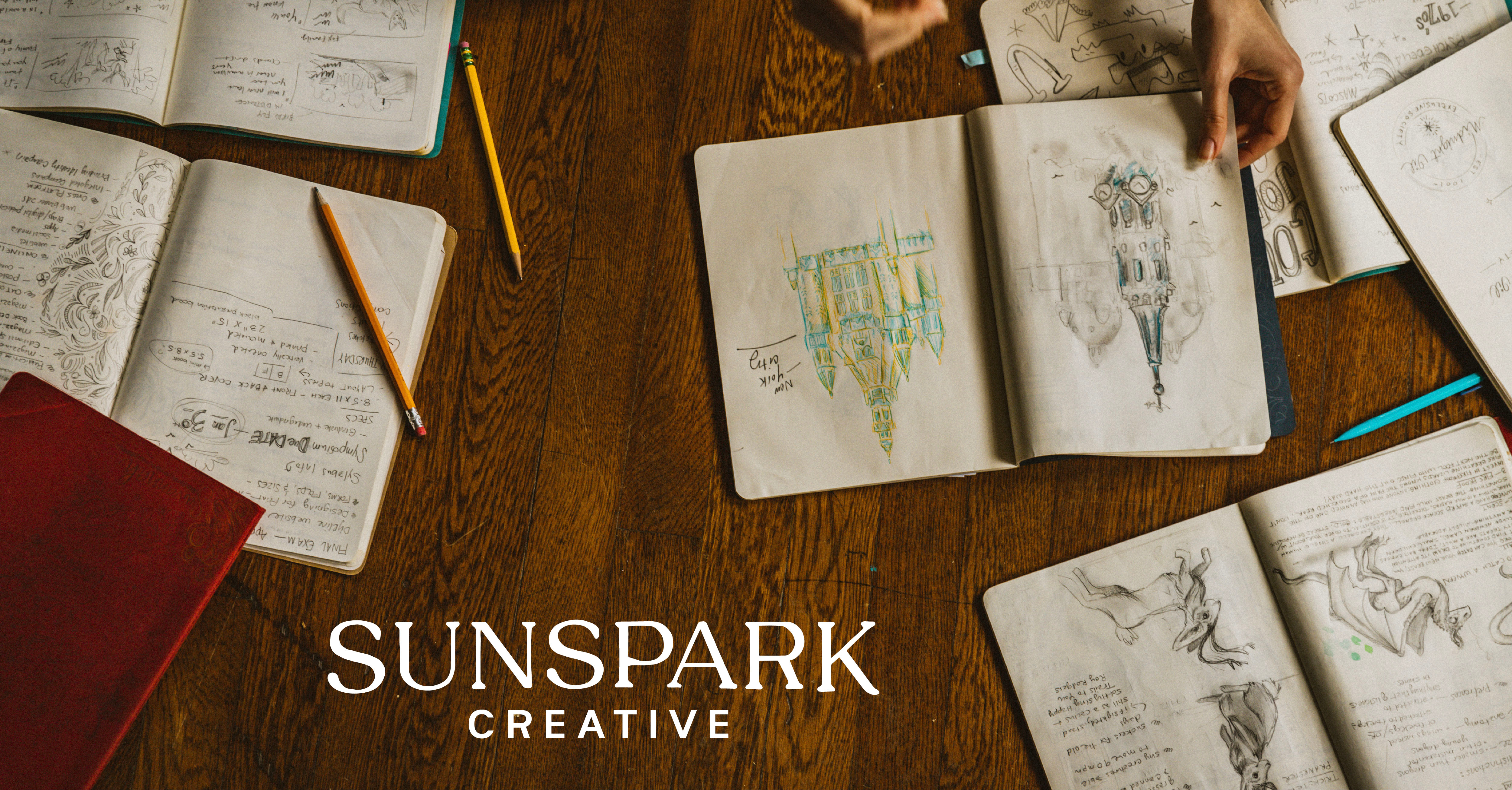 Sunspark Creative Logo Design brand branding brandkit illustrated illustration logo sketch sketchbook storytelling