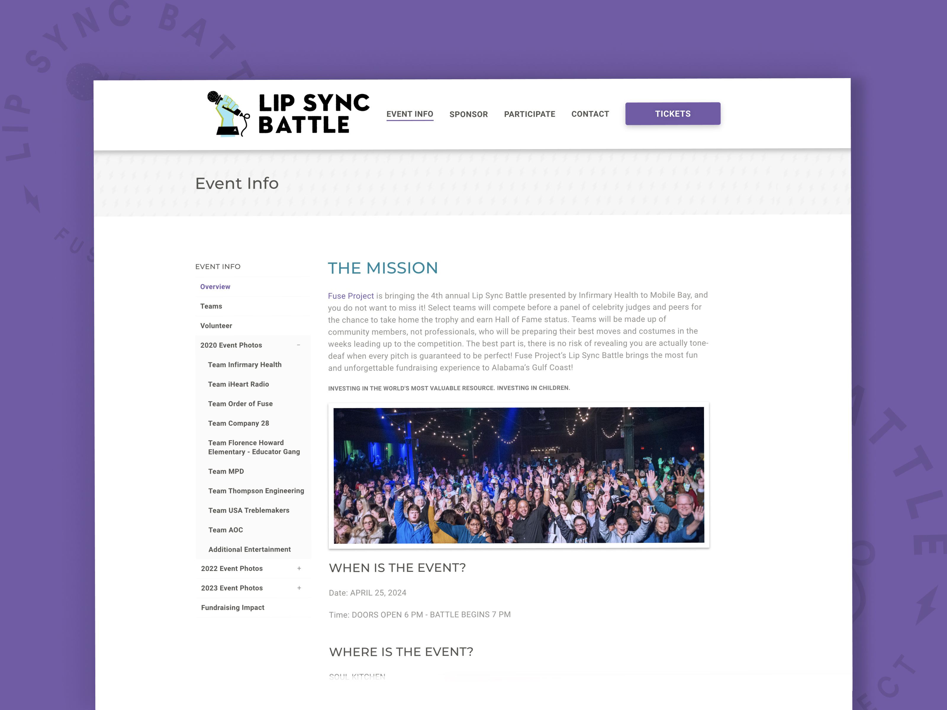 LSB Website Event Info Page brand branding community content design donation event event fundraiser event info event website graphic design nonprofit ui uiux ux visual design web web design website