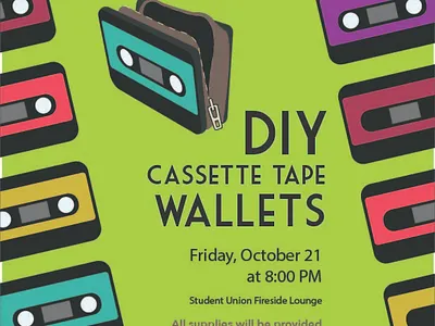 Cassette Tape Poster 2d 2d design adobe advertising design graphic design illustrator marketing promotion typography vector