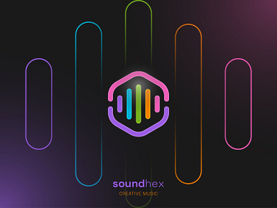 Update - Sound Hex Logo app behance branding colorful creative entertainment graphic design hexagon logodesign media music sound vector