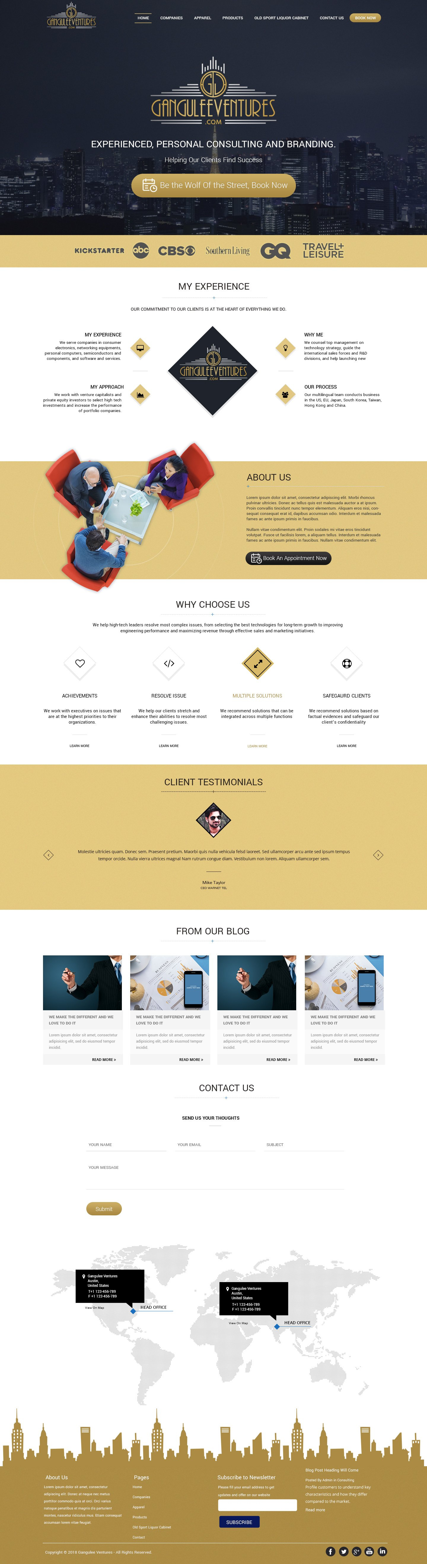 Gangulee Ventures Landing Page Sample landing page web web design