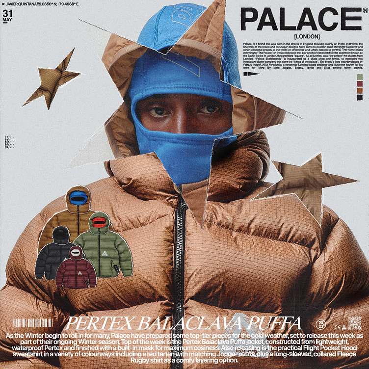 PALACE® PERTEX BALACLAVA PUFFA by Javier Quintana on Dribbble