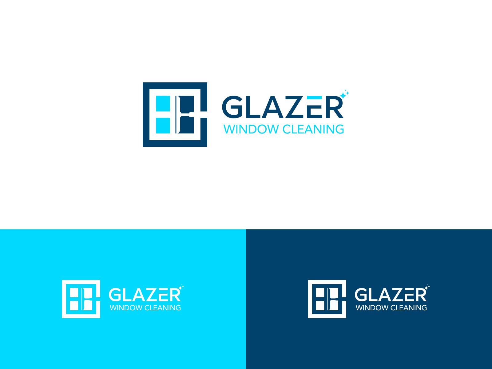 Glazer Window Cleaning: Logo for a Sparkling Impression cleaninglogo cleaningservicesdesign crystalclearbrand dribbbleshot glazer window cleaning glazerlogodesign logoinspiration maintenancebrand sparklingwindows windowcleaninglogo