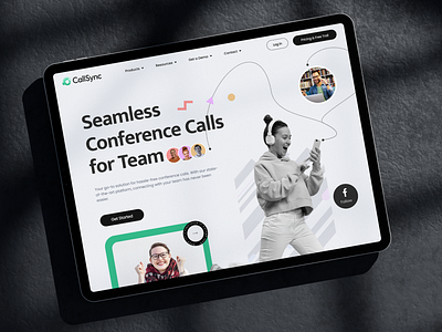 CallSync team collaboration app landing page dashboard design landing page team collaboration typography ui ux web app webapp