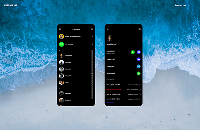 Dailyui - 110 Contact List 3d animation branding dailyui design figma graphic design illustration logo mobile motion graphics typography ui uiux