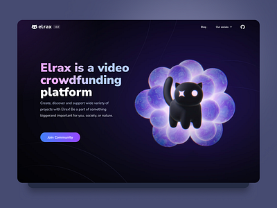 Mascot Elrax 3d animated animation art branding cat concept crowdfunding design experience finance game illustration logo mascot motion graphics platform project tech ui