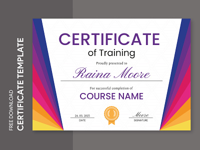 FREE Course Certificate Template - Download in Word, Google Docs