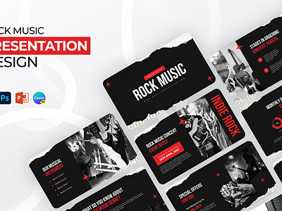 Rock Music Presentation Design business presentation canva presentation graphic design pitch deck powerpoint presentation design rebranded presentation