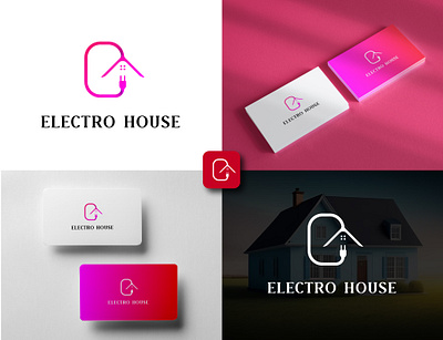 ELECTRO HOUSE REAL ESTATE LOGO DESIGN PROJECT graphic design house shape