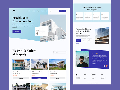 Real estate website apartment buy clean home homepage house landing page minimal properties property property agent real estate real estate agent rent sell service ui design web design website
