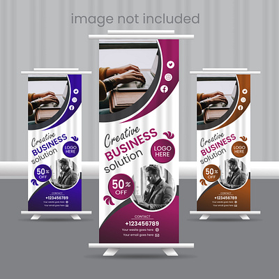 Roll Up Banner- Template bg vect byzed ahmed