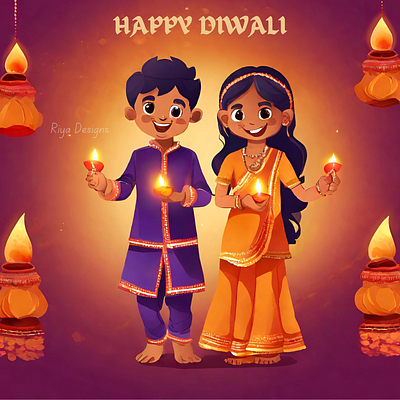 Happy Diwali Poster design art design graphic design illustration poster
