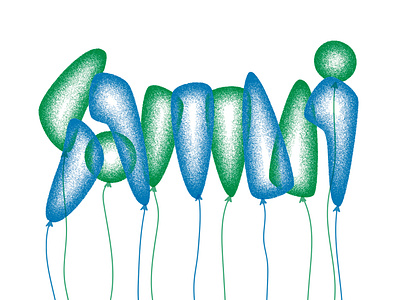Samui balloon lettering logo samui