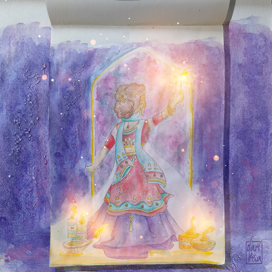 Happy Diwali arteveryday arteverywhere artisfun diwali diwali23 diwalivibes watercolor watercolorpainting