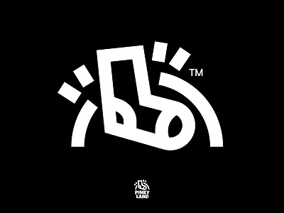 PinkyLand™ – Home for your toes. black branding land logo logodesign mark markdesign mono pink sign white