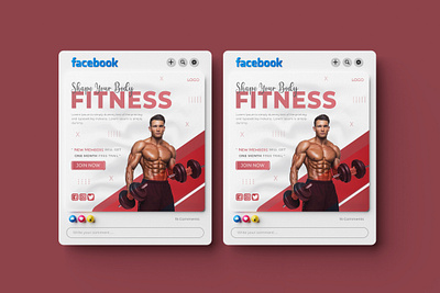 Fitness Social Media Post Design Template. ads advertisement body body bluiding fitness fitness post design graphic designer gym gym banner gymnasium marketing post design social media social media post design template trainers