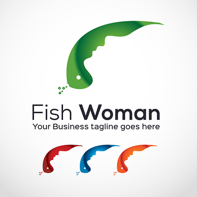 Vector fish woman logo template design brand business clean company creative fish fish human fish woman human fish logo symbol vector vector fish woman woman fish