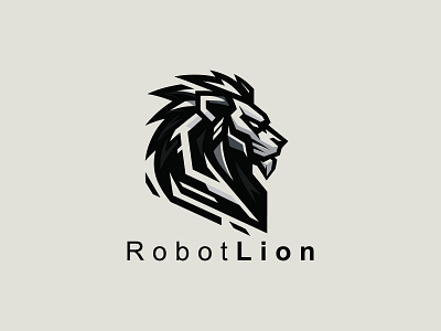 Robot Lion Logo animal animal logo lion lion logo lion logo design lion vector logo lions lions logo logo design tiger logo wild lion