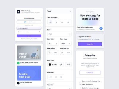 Presentation Builder - Components app builder brand guideline builder clean components dashboard design design system dipa inhouse drag drop interface no code platform product product design styleguide ui web app