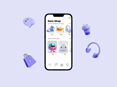 Game Shop for Childrens App 3d assets cards children comic game store