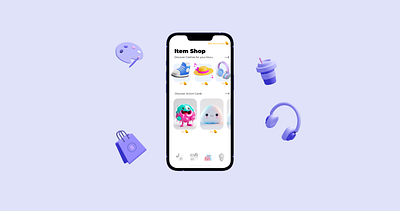 Game Shop for Childrens App 3d assets cards children comic game store