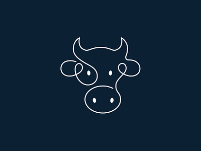 Linear cow animal brand branding cow design elegant farm graphic design illustration line linear logo logotype mark minimalism minimalistic modern sign