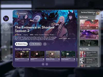 Spatial UI Design for an Anime Streaming Platform animestreaming digitalexperience spatialuidesign uiuxdesign