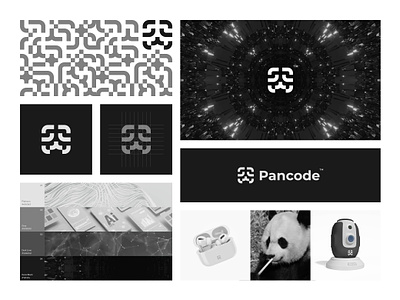 Pancode | Tech Brand barcode black brand guideline brand identity branding code design electric electronic graphic design indonesia logo modern monochrome panda tech technology brand vector white