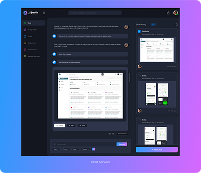 Arcelia ai chat dashboard design desktop app uiux