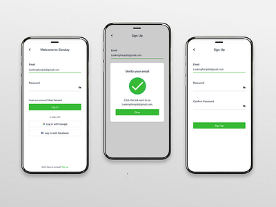 Sign In & Sign Up Screen green palette green theme mobile mobile design signin signup ui ux