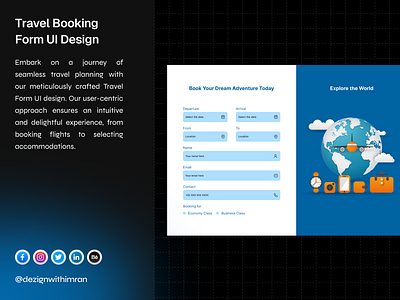 Travl Booking Form UI Design designs, themes, templates and ...